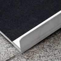 HOMCOM Rampă portabilă pliabilă pentru scaun cu rotile, 91x72 cm, din aluminiu, 270 kg, argintie(m-9)