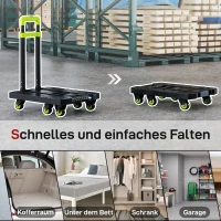 HOMCOM Sackkarre klappbar Metall Transportkarre mit Räder verstellbarem Griff 49 x 35 x 102 cm Grün(m-7)