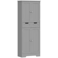 HOMCOM Mueble de baño con cajón, armario con puertas, estante ajustable, 60 x 30 x 160 cm, gris(m-11)