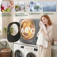 HOMCOM 4kg Vented Tumble Dryer with 5 Drying Mode, 800W Compact Freestanding Front Tumble Dryer, Silver(m-7)