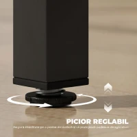 HOMCOM Masă Bar Rectangulară Înaltă, Masă de Bucătărie Înalta cu Structură din Oțel, Negru(m-5)