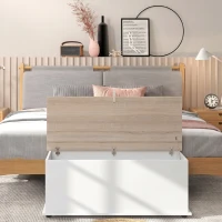 HOMCOM Ladă de Depozitare pentru Interior 113L cu Capac Rabatabil din Lemn pentru Dormitor și Hol, 100 x 40 x 40 cm, Alb(m-7)