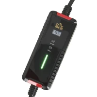 HOMCOM Cable de Carga Coche Eléctrico Tipo 2 3,7kW 5m 6-16A Temporizador 1-12h Enchufe Schuko Pantalla LCD IP65 de Pared Bolsa(m-11)