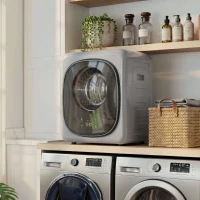 HOMCOM 4kg Vented Tumble Dryer with 5 Drying Mode, 800W Compact Freestanding Front Tumble Dryer, Silver(m-8)