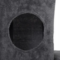 PawHut Arbre à Chat 4 Niveaux 132 cm, Niche, Lit, Plateforme, Poteaux à Griffer en Sisal, Jouets Suspendus, Gris Foncé(m-14)