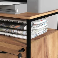 Vinsetto Dulap Sertare Birou, 2 Sertare cu Încuietoare, Roți, 44x40x66,5 cm, Maro Rustic(m-9)