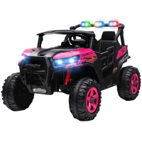 AIYAPLAY 24V Electric Ride on Car, 2-Seater Electric Car for Kids with Remote, Bluetooth, Soft Start, Suspension Spring, Pink(m-11)