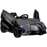 HOMCOM Lamborghini Sian Licensed Electric Car for Kids, 12V Kids Electric Ride on Car with Dual Motors, Remote Control, Black(m-1)