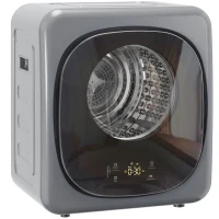 HOMCOM 4kg Vented Tumble Dryer with 5 Drying Mode, 800W Compact Freestanding Front Tumble Dryer, Silver(m-1)