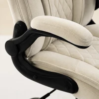 HOMCOM Office Chair, Ergonomic Desk Chair with Flip-up Armrest, Pocket Springs, Swivel Wheels, Adjustable Height, Beige(m-10)