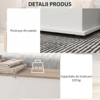HOMCOM Ladă de Depozitare pentru Interior 113L cu Capac Rabatabil din Lemn pentru Dormitor și Hol, 100 x 40 x 40 cm, Alb(m-6)