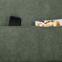 HOMCOM 2 Seater Sofa Bed, 4-in-1 L-Shaped Convertible Pull-Out Sleeper Sofa with Adjustable Backrest Side Pockets, Dark Green(m-11)