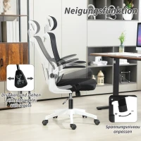 Vinsetto Bürostuhl, höhenverstellbar, verstellbare Kopfstütze, bis 120 kg, 60x59x114-122 cm, Schwarz(m-5)