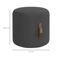 HOMCOM Hocker, Fußhocker in einem modernen Design, Dunkelgrau + Braun(m-3)