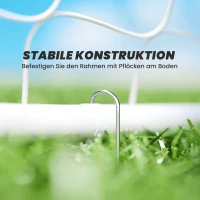 HOMCOM Fußballtor Kinder, Zielmarkierung, Stoßdämpfende Hülsen, Garten, 186x123cm, Weiß(m-5)