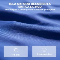 Outsunny 3 Paredes Laterales para Carpas de 3x3 m 300x200 cm Paredes Laterales de Repuesto de Tela Oxford con Cremallera Azul(m-5)