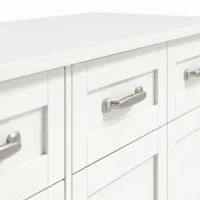 HOMCOM Buffet para Cozinha com Gavetas, Portas, Prateleiras Ajustáveis, Estilo Shaker, Dispositivo Anti-Tombamento, 140x38x80cm, Branco(m-6)