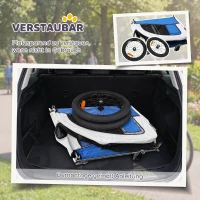 PawHut 2-in-1 Hundeanhänger für Fahrrad Faltbarer Hundebuggy für kleine & mittelgroße Hunde bis 20 kg, Hellgrau(m-6)
