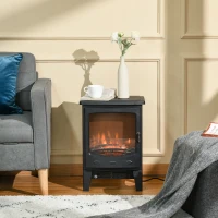 HOMCOM LED Elektrokamin Standkamin mit Flammeneffekt 900/1800W Schwarz(m-10)