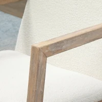 HOMCOM Scaun Balansoar cu Pernuțe pentru Scaun și Spătar, din Lemn, Pluș și Spumă, 60x76x77 cm, Crem(m-9)