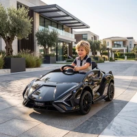 HOMCOM Lamborghini Sian Licensed Electric Car for Kids, 12V Kids Electric Ride on Car with Dual Motors, Remote Control, Black(m-2)