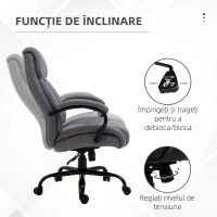Vinsetto Scaun de Birou Ergonomic din Material Tip In, 220 kg, Rotativ, Reglabil pe Înălțime, Gri Deschis(m-6)