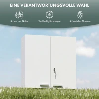 HOMCOM Medizinschrank abschließbar 2-türig Hängend Medikamentenschrank mit 11 Fächer 2 Schlüssel, 53 x 20 x 53 cm, Weiß(m-6)