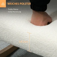 HOMCOM Scaun Balansoar cu Pernuțe pentru Scaun și Spătar, din Lemn, Pluș și Spumă, 60x76x77 cm, Crem(m-5)