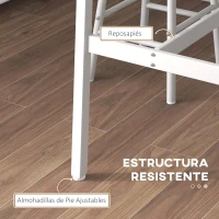 HOMCOM Mesa Alta de Cocina con Taburetes Marco de Acero Estilo Industrial Mesa Alta para Comedor Natural y Blanco(m-6)