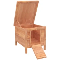 PawHut Wooden Rabbit Hutch Outdoor, Guinea Pig Hutch, Rabbit Hideaway, Cat House, Bunny Cage Small Animal House with Openable Roof, 51 x 42 x 43 cm, Natural(m-1)