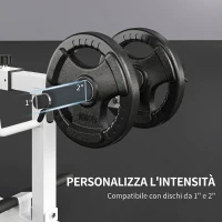 SPORTNOW Macchina per Polpacci Seduti Regolabile, per Allenamento Gambe Polpacci, Vita e Braccia, Palestra Casa Domestica, Bianco(m-4)