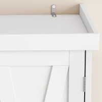 HOMCOM Armário Alto de Cozinha Armário de Cozinha com 4 Portas Gaveta e Prateleiras Ajustáveis Estilo Rústico 62x38x173 cm Branco(m-8)