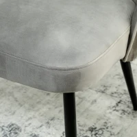 HOMCOM 2-Sitzer-Sofa, moderne Polstercouch mit Metall- und Holzrahmen, samtartiger Stoffbezug, Grau(m-9)