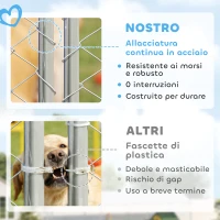 PawHut Recinto per Cani da Esterno con Rete Zincata e Serratura, in Acciaio e Tessuto Oxford, 6x2.3x2 m, Argento(m-9)
