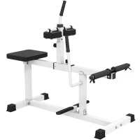SPORTNOW Macchina per Polpacci Seduti Regolabile, per Allenamento Gambe Polpacci, Vita e Braccia, Palestra Casa Domestica, Bianco(m-1)