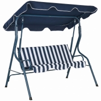 Outsunny Balancín de Exterior con Toldo Ajustable en Ángulo Impermeable y Marco de Acero para Patio Balcón 170x110x153 cm Azul