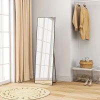 HOMCOM Großer Standspiegel, Wandspiegel, Ganzkörperspiegel, 161,5 cm, Silber(m-9)