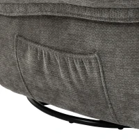 HOMCOM Sillón Relax de Chenilla Ajustable Manualmente Giratorio 360° y Basculante con Asiento Amplio Respaldo Alto Gris Claro(m-8)