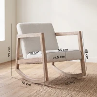 HOMCOM Silla Mecedora Tapizada de Borreguito Sillón Balancín Relax con Asiento Acolchado y Apoyabrazos 60x76x77cm Crema(m-3)