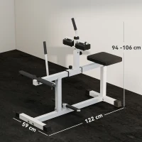 SPORTNOW Macchina per Polpacci Seduti Regolabile, per Allenamento Gambe Polpacci, Vita e Braccia, Palestra Casa Domestica, Bianco(m-3)