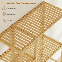 HOMCOM Waschmaschinenregal, mehrere offene Fächer, für Wäsche, Zubehör, Bambusholz(m-6)
