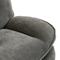 HOMCOM Sillón Relax de Chenilla Ajustable Manualmente Giratorio 360° y Basculante con Asiento Amplio Respaldo Alto Gris Claro(m-7)