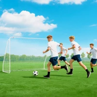 HOMCOM Fußballtor für Spiele & Training, UV-beständig, robust, Bodenverankerungen, Weiß(m-9)