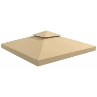 Outsunny Acoperiș de Rezervă pentru pavilion de Grădină Pânză de Rezervă pentru pavilion tonel Tendă 3 x 3 m Bej(m-11)
