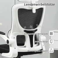 Vinsetto Bürostuhl, höhenverstellbar, verstellbare Kopfstütze, bis 120 kg, 60x59x114-122 cm, Schwarz(m-6)