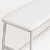 HOMCOM Conjunto Mesa de Jantar com 2 Cadeiras e Banco, Assentos Estofados, para Sala, Pequenos Espaços, Carvalho e Branco(m-6)