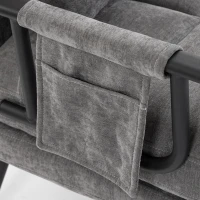 HOMCOM Sillón Cama Individual de Chenilla Plegable 3 en 1 con Respaldo Click-Clack Gris(m-7)