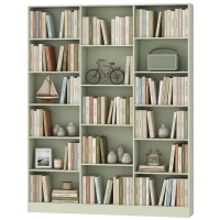 HOMCOM Bookcase with Open Storage, 6-Tier Bookshelf with Anti-Tipping Hardware, Light Green(m-15)