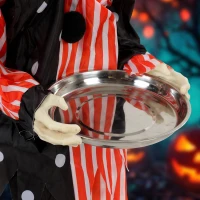 HOMCOM Animated Clown Halloween Decoration, Scary Halloween Animatronics Decor with Sound Touch Activated(m-13)