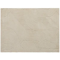 HOMCOM Covor Modern Antiderapant din Poliester și Bumbac cu Design Liniar, pentru Living, Dormitor, Crem(m-1)